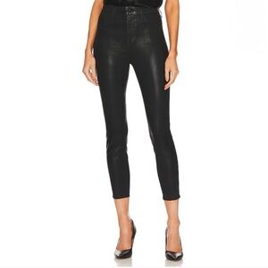 L’AGENCE Akira Ultra High Rise Coated Skinny Jeans Black Noir Womens Size 26